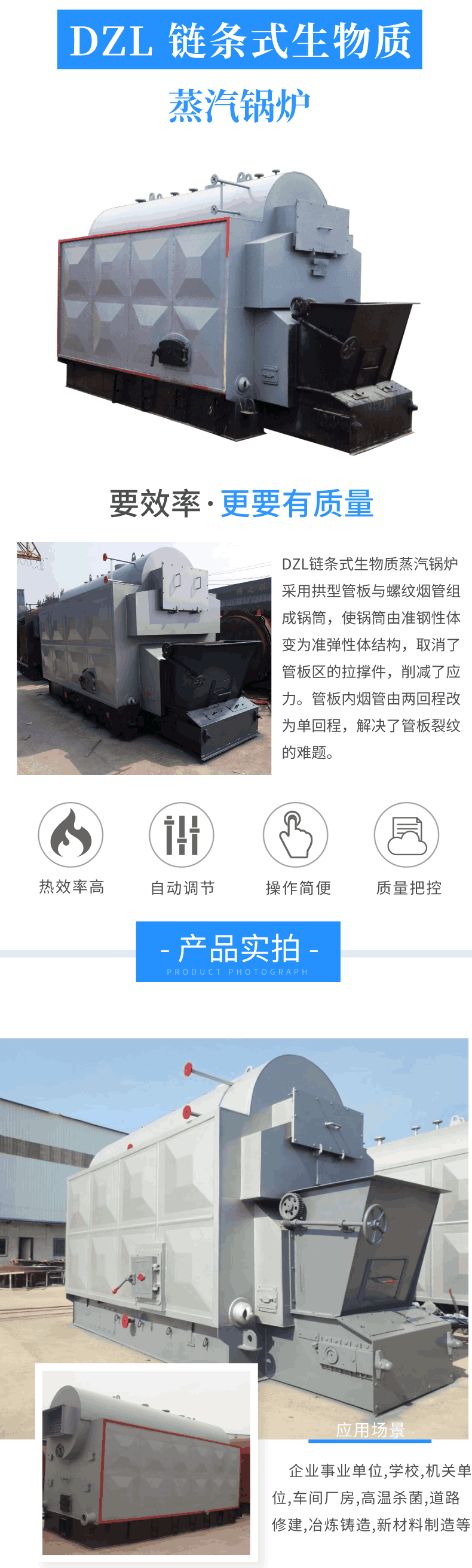 DZL链条生物质蒸汽锅炉